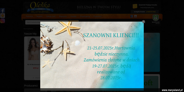 OLEŃKA HURTOWNIA BIELIZNY I RAJSTOP IWONA I STANISŁAW PIETRUK SPÓŁKA JAWNA