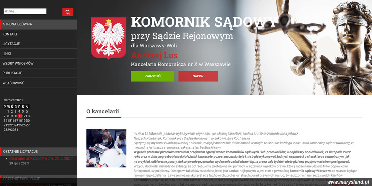 Komornik Sądowy przy Sądzie Rejonowym dla Warszawy-Woli Andrzej Lus